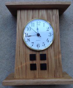 Arts and Crafts mantle clock with ebany pegs