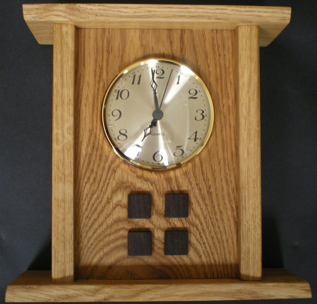 Arts and Crafts style insert mantle clock