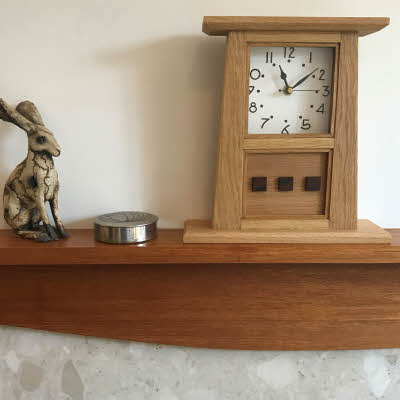 This shows the Arts and Crafts mantle clock in situ to give an idea of the size.